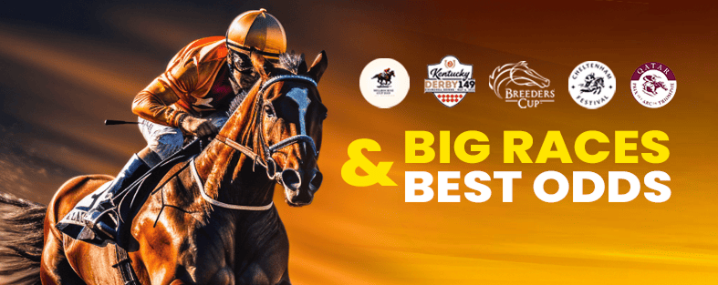 Goldenbet Casino United Kingdom horse racing banner for big races like Kentucky Derby with best odds